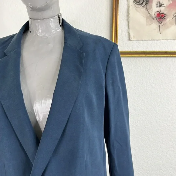 Theory Raen Silk Double Breasted MenswearBlazer
